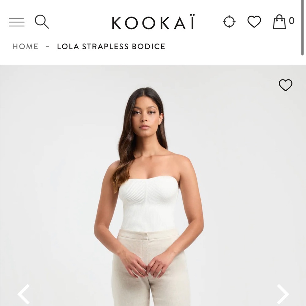 Brand NWT kookai strapless stretch bodice
